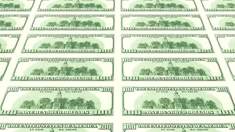 reverse side of 100 dollar bills 3d. looped.