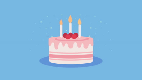 happy birthday celebration cake animation