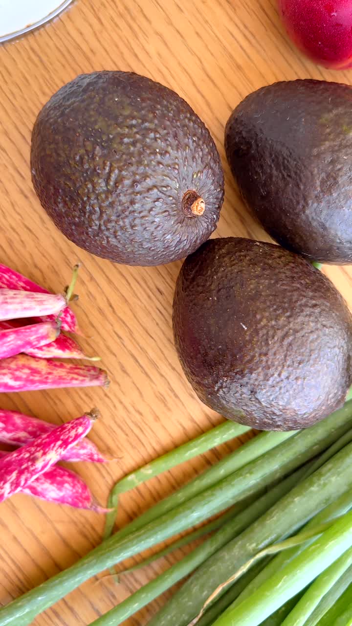 Avocados, Nectarines, Melon, Raspberries and Green Onions