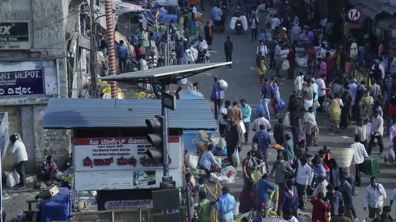 Busy Street Market in India