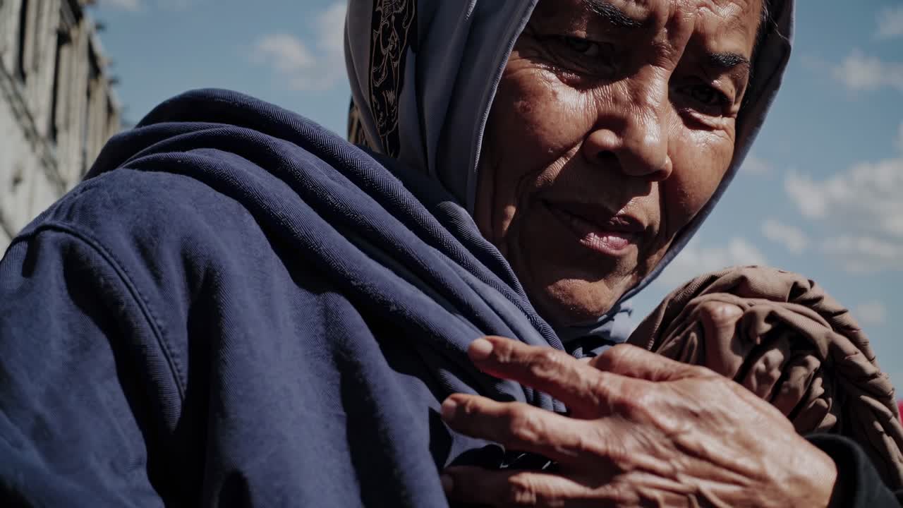 버스에서 헤드 스카프를 입은 여성들