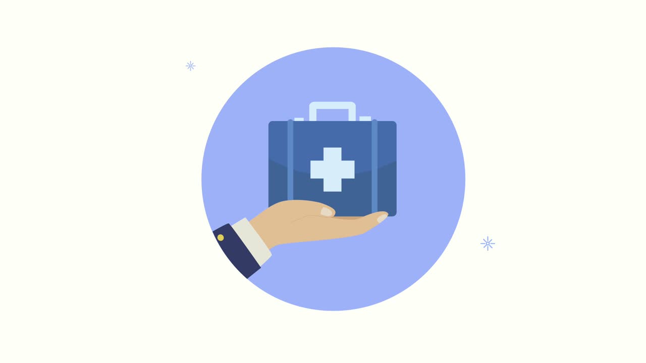 animación del kit médico de elevación de la mano