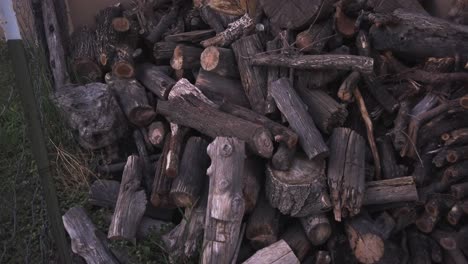 gran pila de troncos de madera