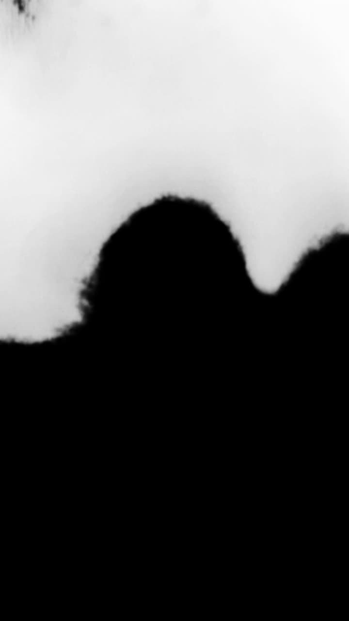 Forme d'inchiostro astratte in bianco e nero che si diffondono e si trasformano