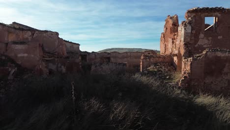 Destroyed-rural-architecture-with-red-walls