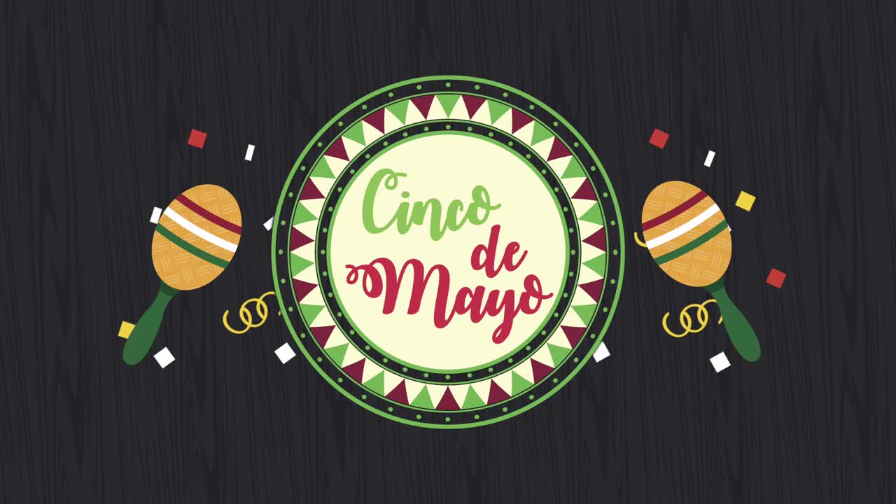cinco de mayo con letras de maracas