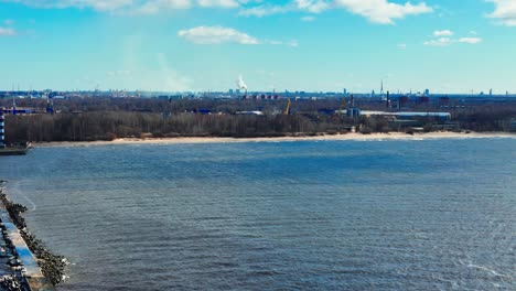 port of riga, the iconic daugavgrīva lighthouse, latvia