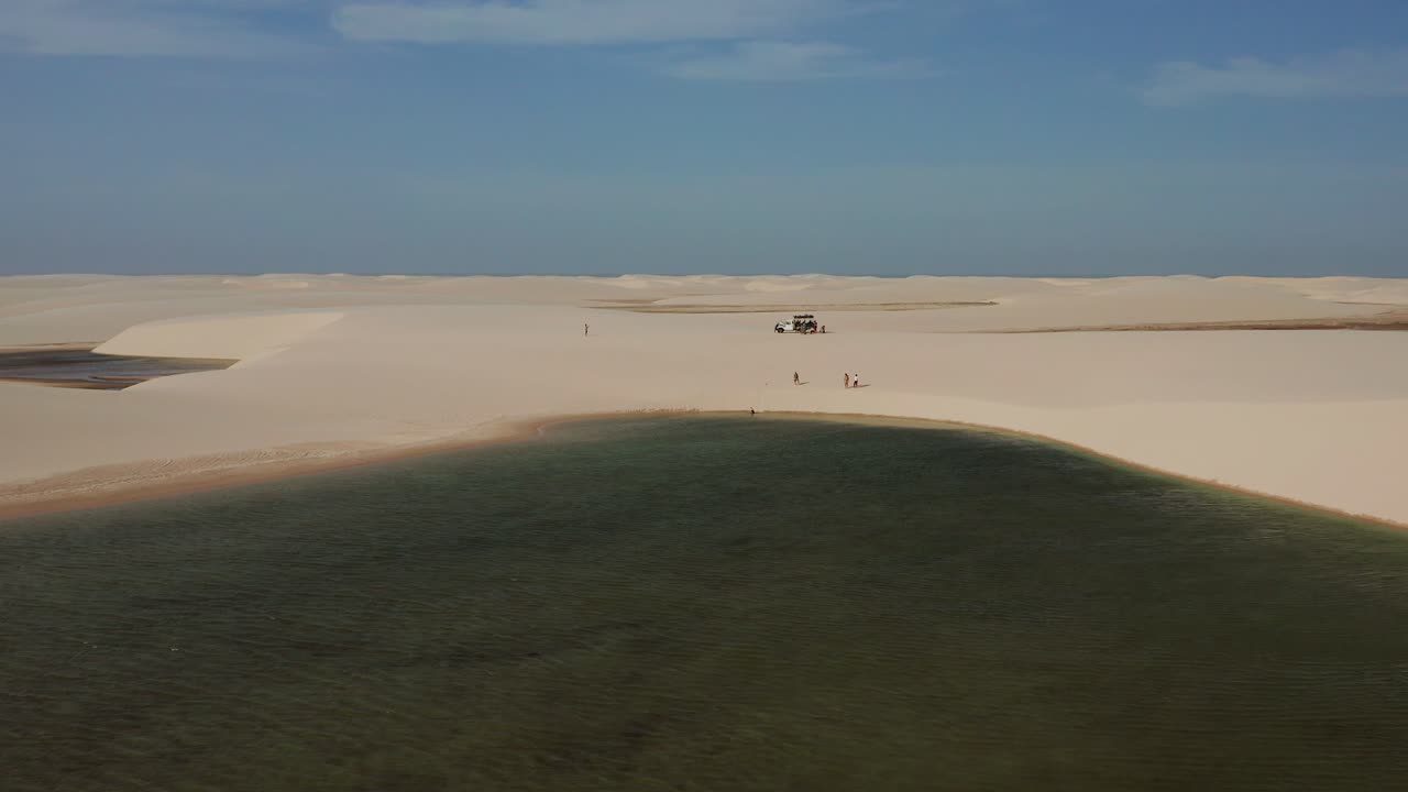Sand Dunes and Lake Landscape