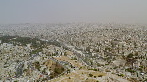 drone shot over amman - jordan, june 2019