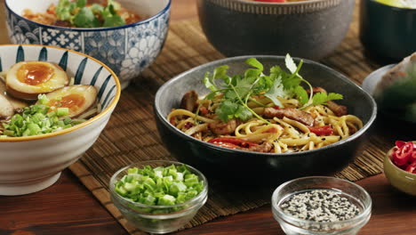 assorted asian dishes