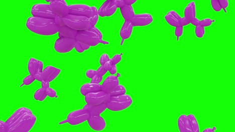 Dog-Balloons-Falling-on-Blue-Screen-With-Alpha-Matte