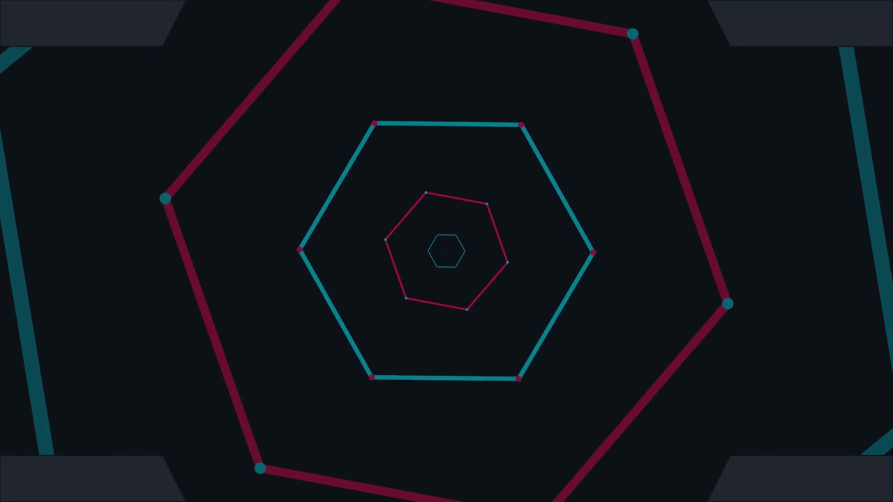 Gráfico de Movimento Abstrato de Formas Geométricas Hexagonais Rotativas