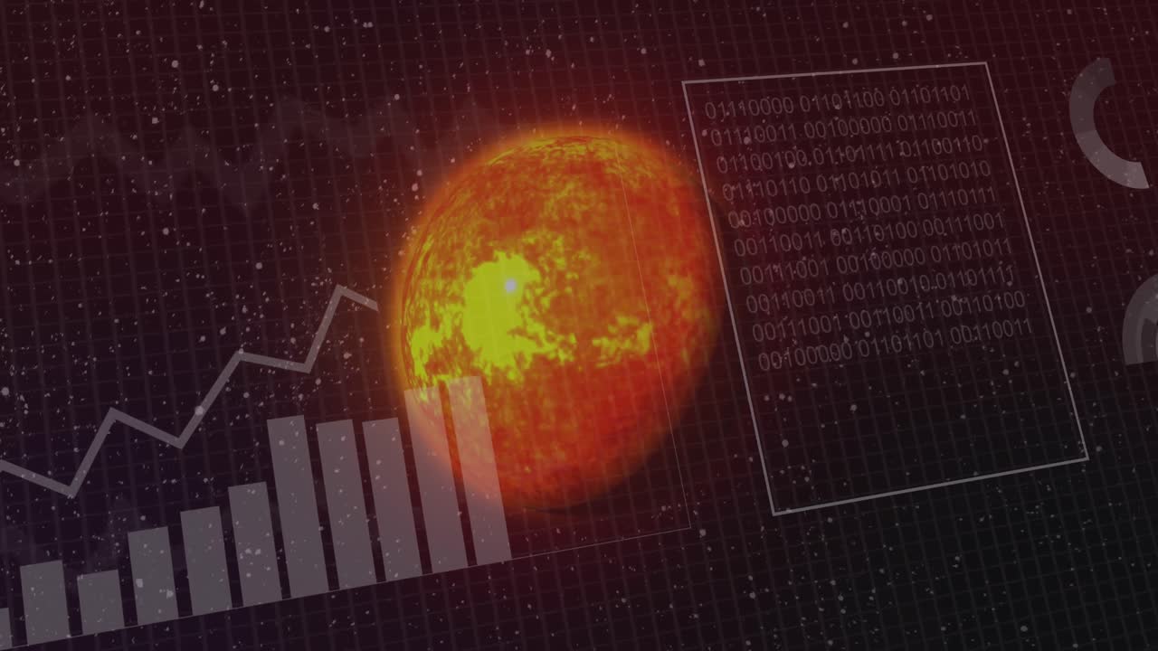 animación de las estadísticas y el procesamiento de datos en todo el mundo