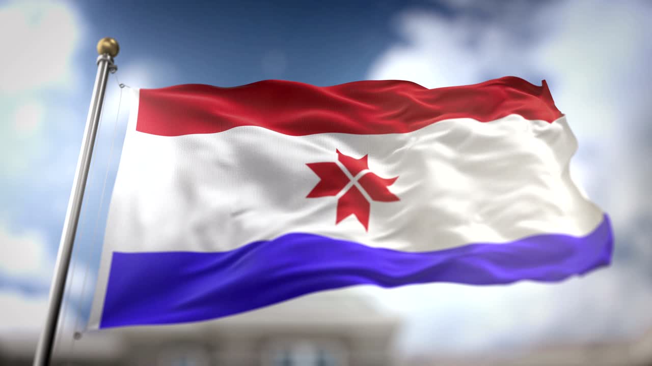 모르도비아 발이 느린 동작 3d 렌더링 파란 하늘 배경 - 원활한 루프 4k