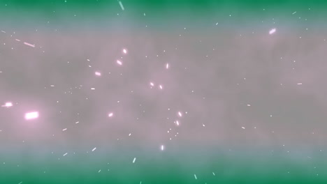 animación de partículas iluminadas contra un fondo abstracto.