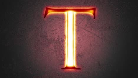 engraved letter t shining