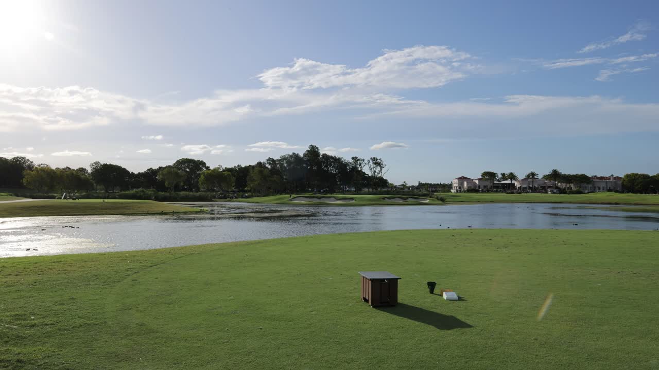 조용 한 호수 근처 에서 새 들 이 모여 먹이 를 먹는다