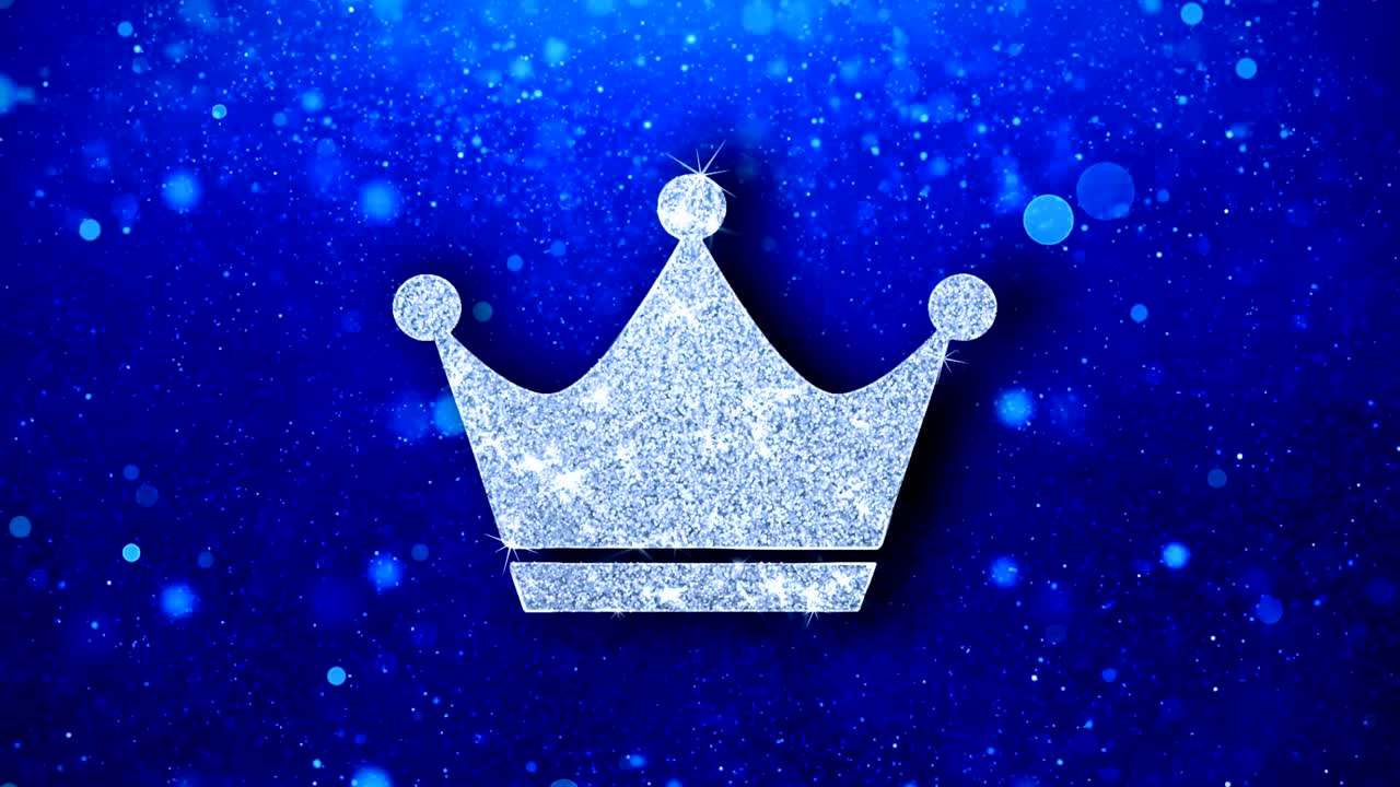 크라운 아이콘 박이는 반이는 빛나는 입자