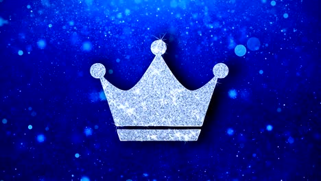 queen crown  icon blinking glitter glowing shine particles.