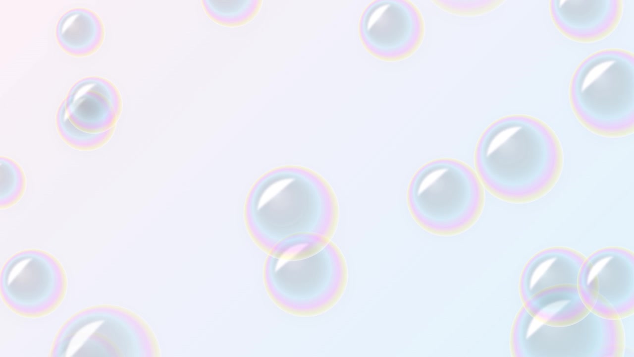 Floating Iridescent Soap Bubbles on a Soft Gradient Background