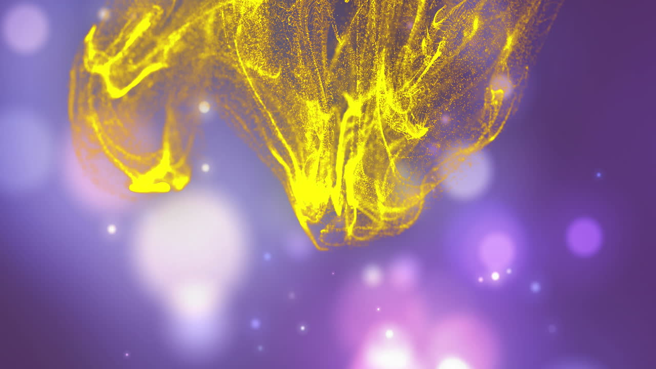 다채로운 배경 위에 움직이는 반 ⁇ 이는 불빛과 파도의 애니메이션