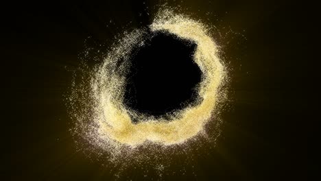 brillo partículas de oro portal onda dorada fondo efecto mágico óptico 4k