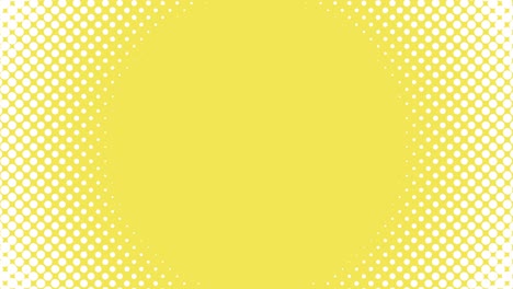 borde redondo de medio tono abstracto con puntos blancos en un fondo amarillo. gráficos de movimiento de paleta de colores de moda