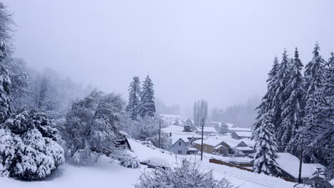 winter snow storm in a small town