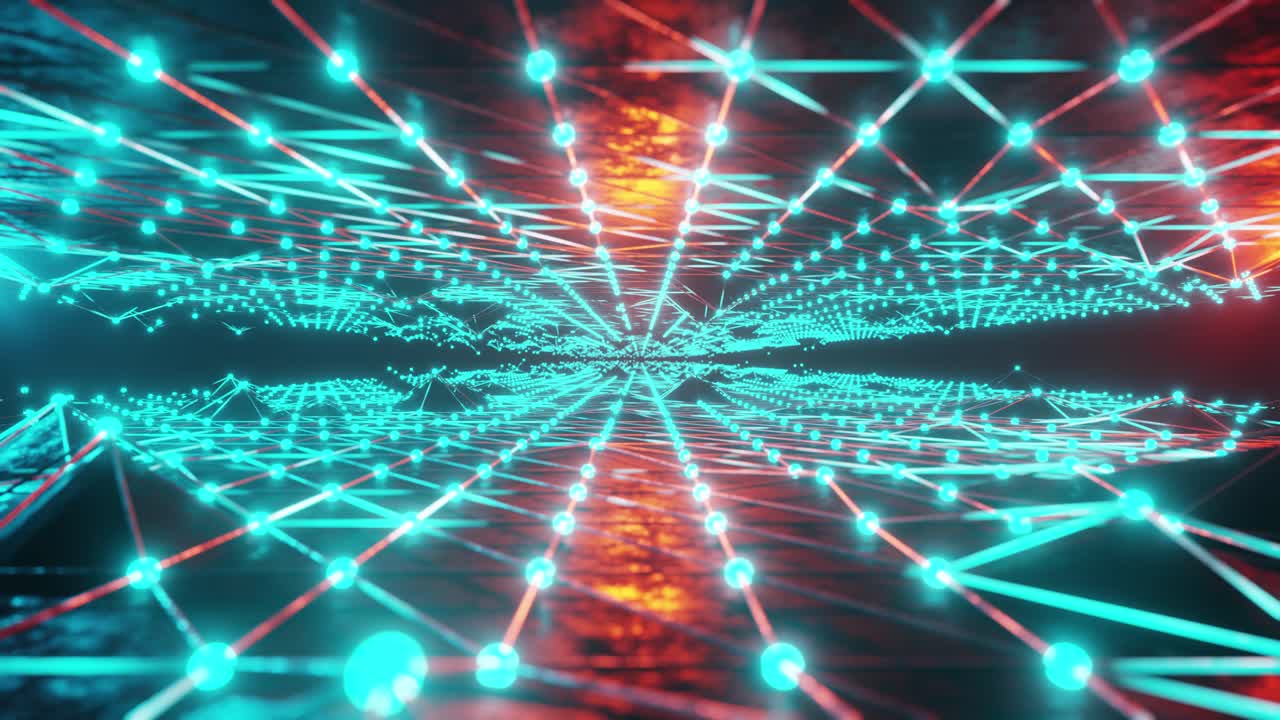 red digital en bucle 3d