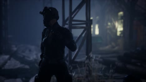 mujer en el estilo de cyberpunk y postapocalypse