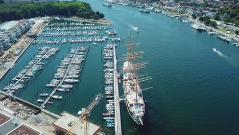 TRAVEMUNDE-Harbour,-Lübeck-Travemünde-Aerial-View-Lubeck