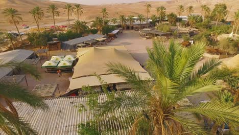 tropical party village in the desert