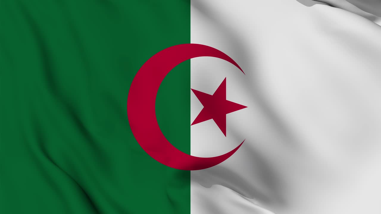 Algeria flag seamless waving animation