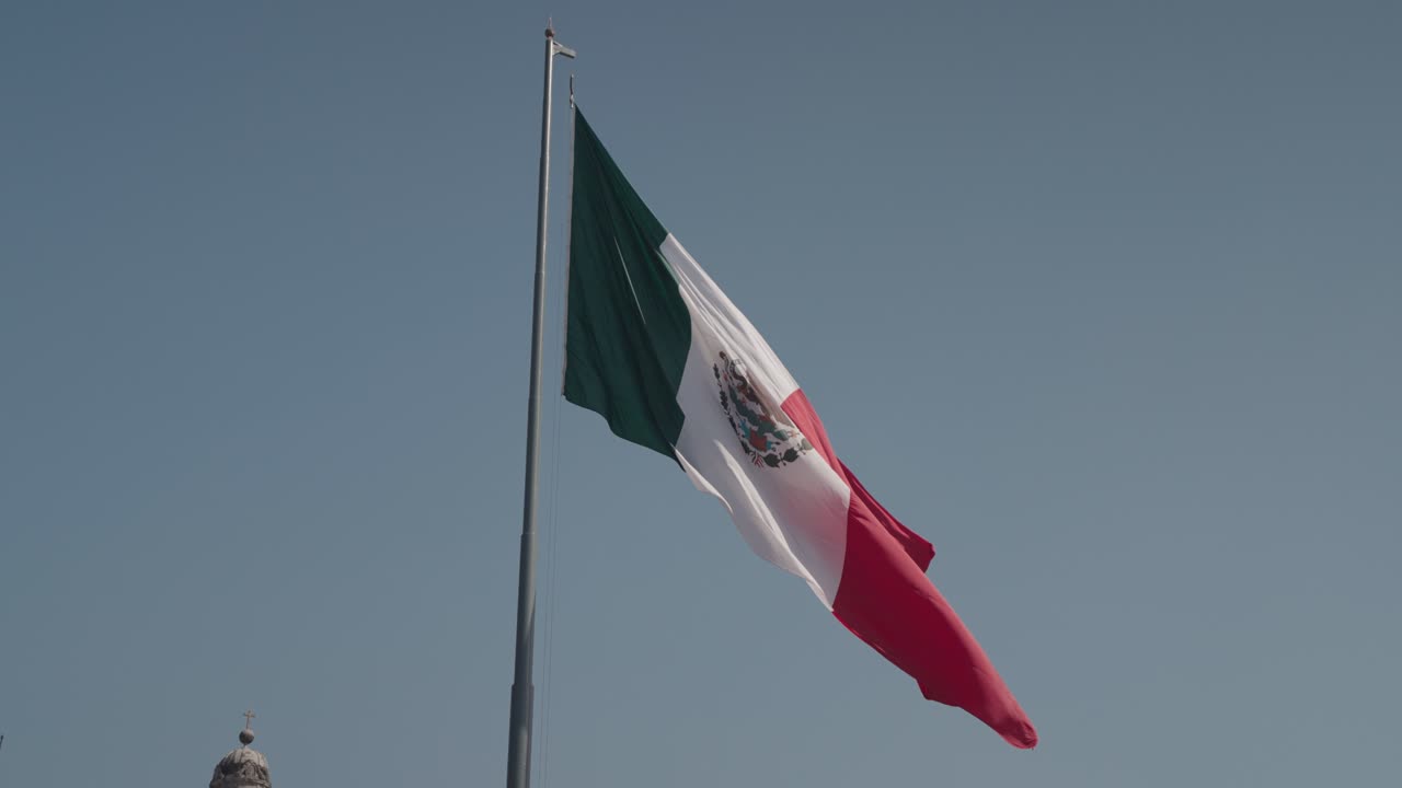 멕시코 국기를 흔들며