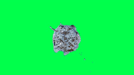 water splash simulation on green screen
