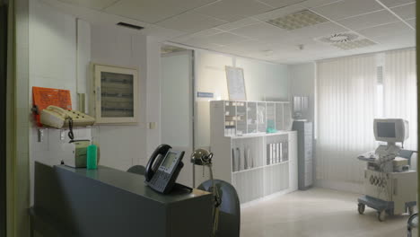 hospital reception and medical imaging room