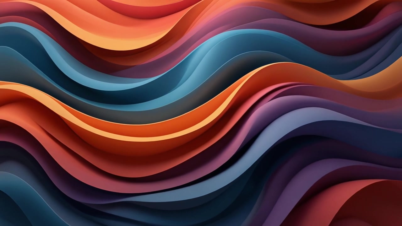Abstract Background with Flowing Multicolored Wavy Layers