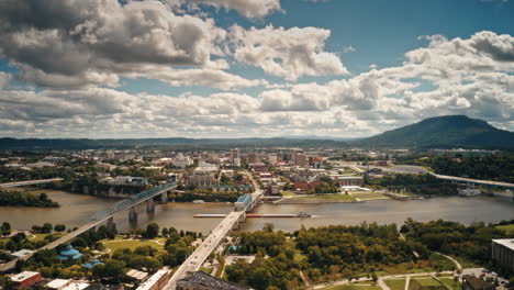 barge in tennessee river downtown chattanooga