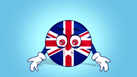 cartoon great britain united kingdom  silent with face animation with alpha matte