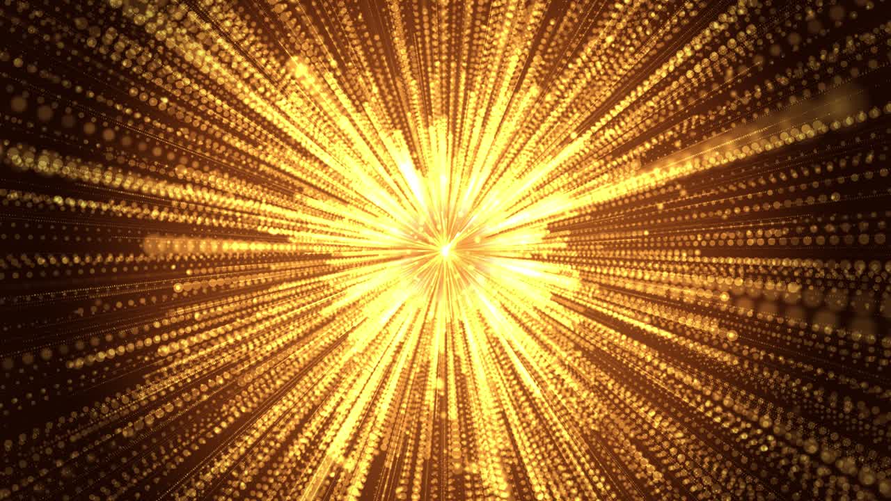 4k explosion gold lights sparkles glowing light explodes flare in center festive golden motion