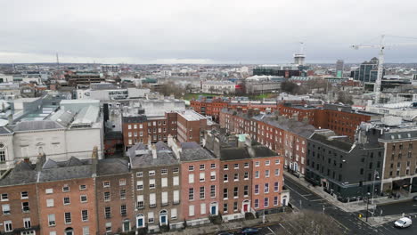 vue aérienne autour du parc merrion square sur le côté sud de la ville de dublin, en irlande