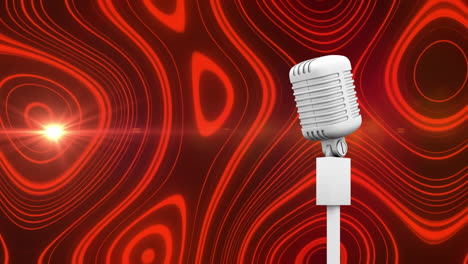 micrófono contra formas líquidas que se mueven en movimiento hipnótico