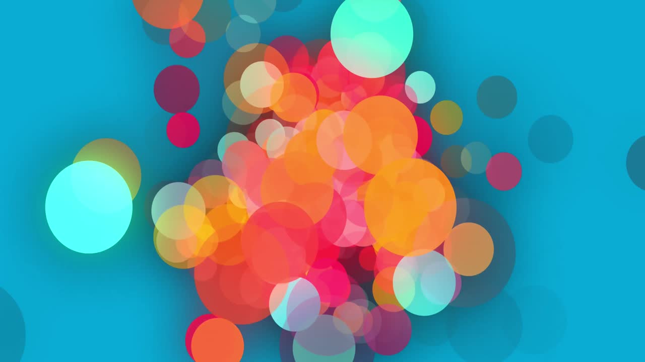 animación de círculos de neón patrón vibrante sobre fondo azul