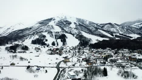 aerial view of snow in hakuba