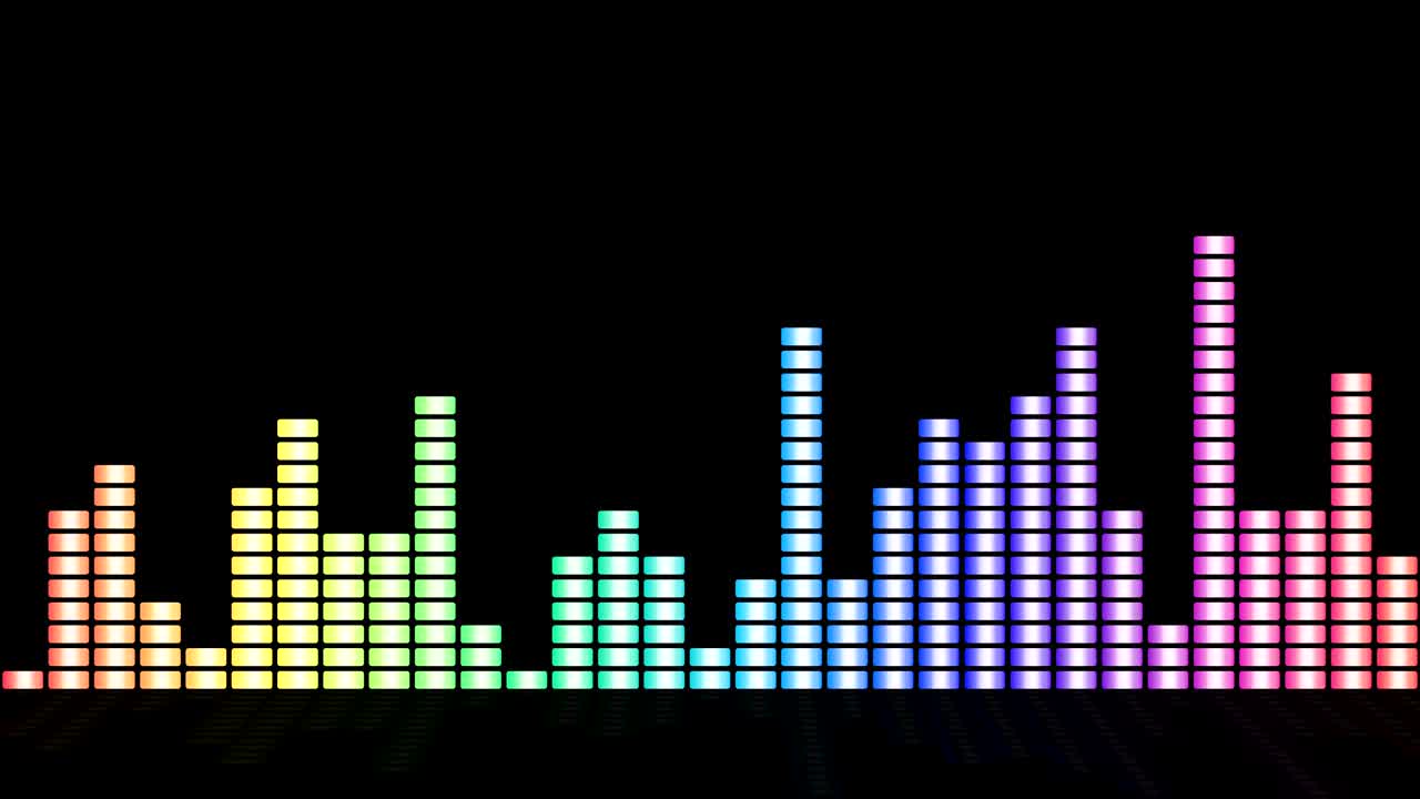 Audio equalizer isolated on black background