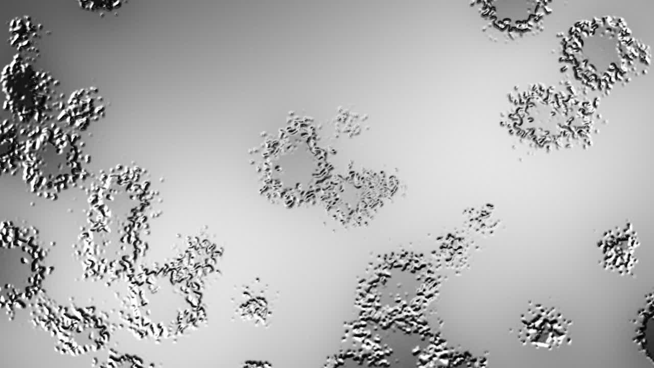 fondo abstracto moléculas de virus digitales en escala de gris