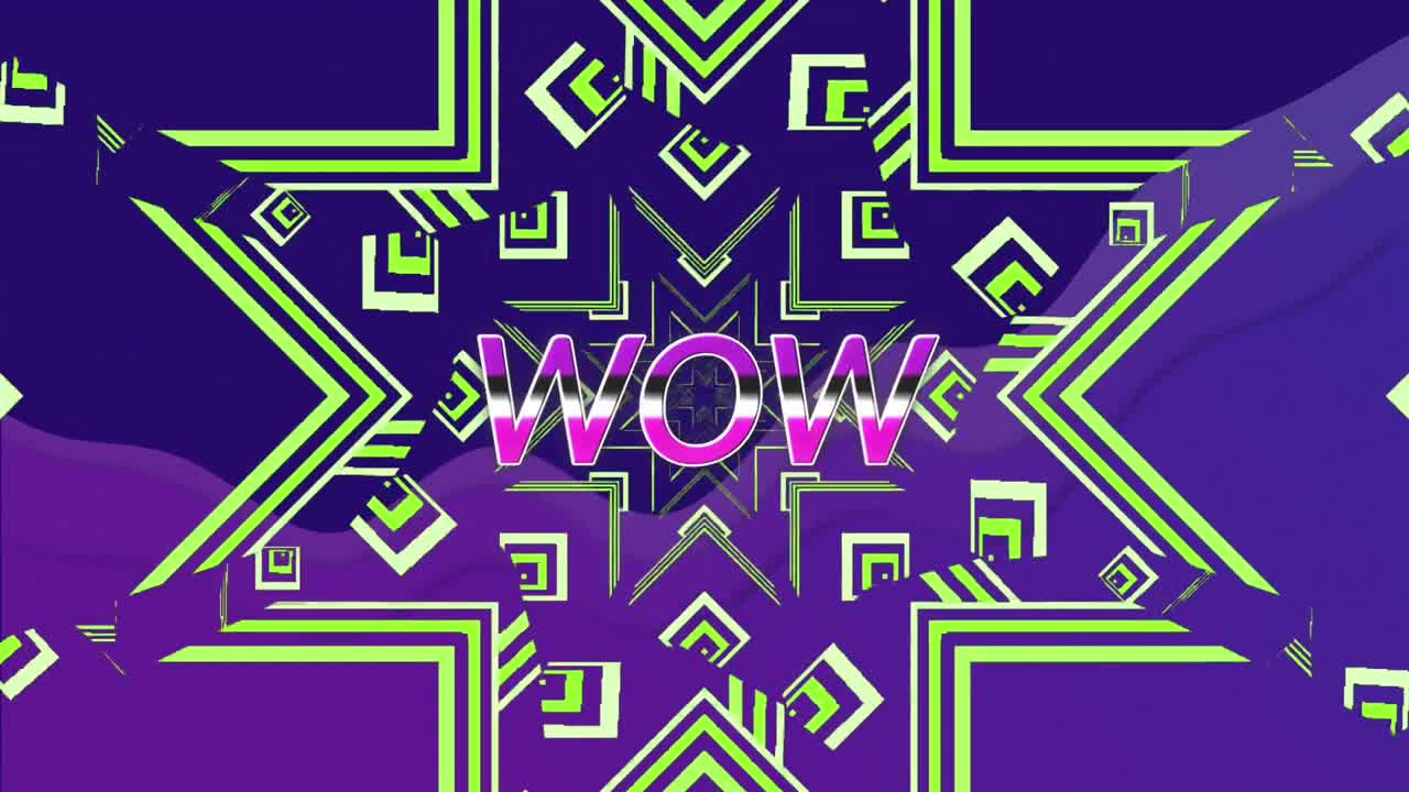 animación del texto wow sobre las formas