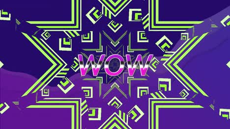 animación del texto wow sobre las formas