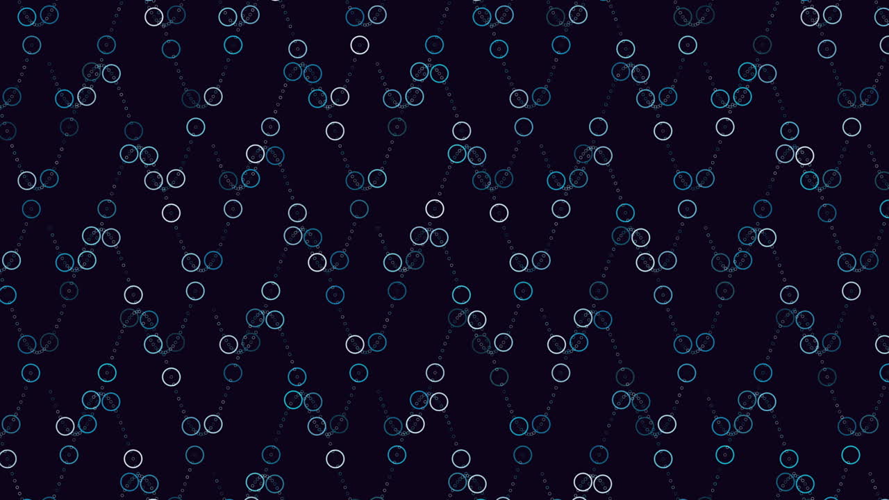Circular blue and white pattern on black background