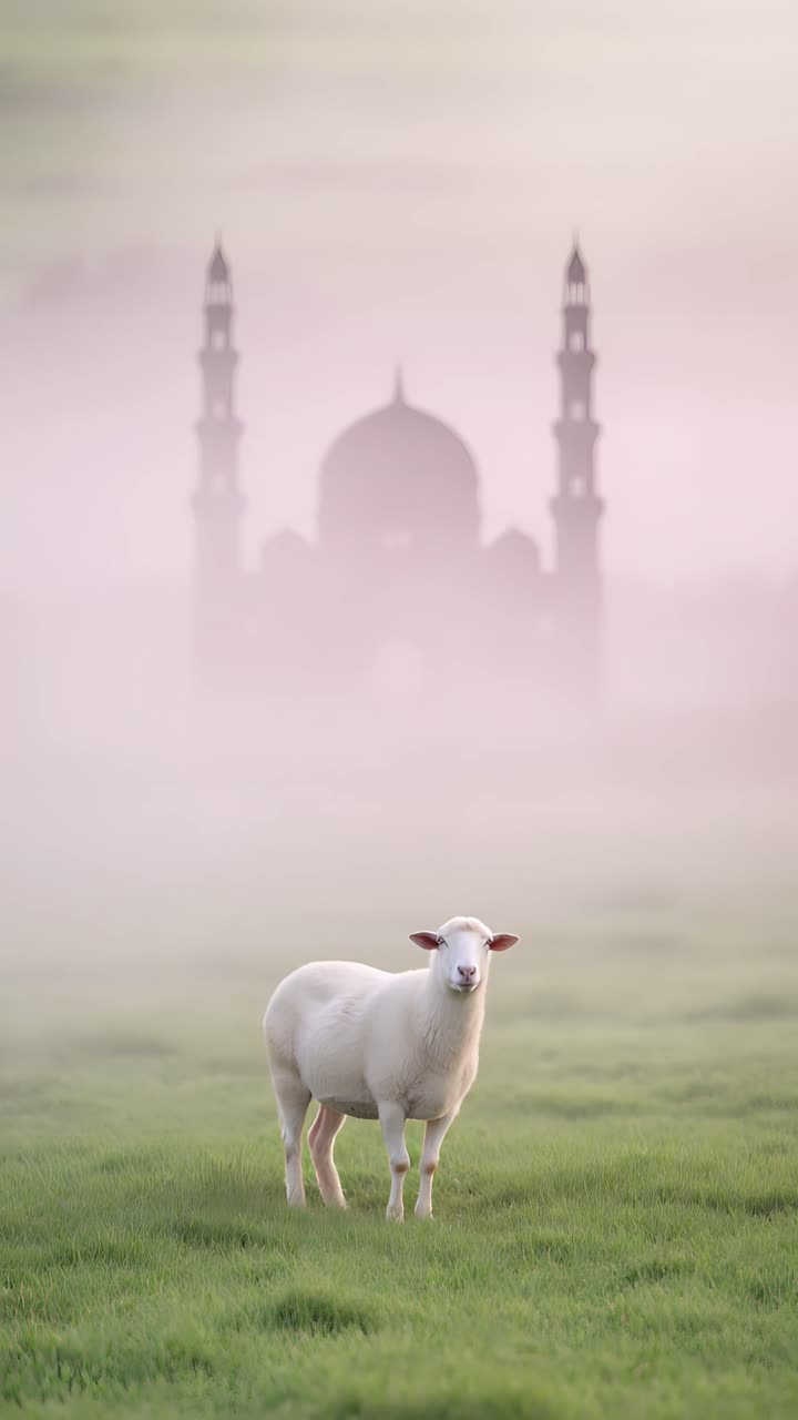 Mesquita Eid al-Adha Fundo Islâmico 4K.